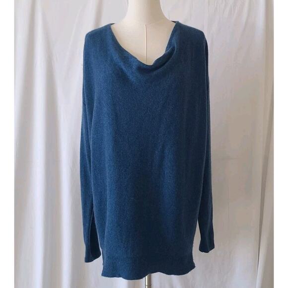 Sundance Womens Dark Teal 100% Cashmere Drape Neck Sweater Small - Picture 1 of 5